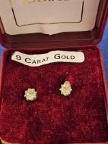 9Ct Gold Earrings, Gold Bracelet Etc (A/F)