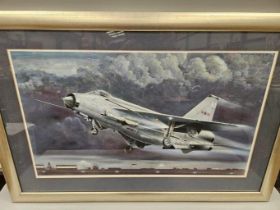 Print 'Lightning' F G Binbrook 5 SQN Limited Edition 3/350 By Philip Oliver 1989 (W79cm H53cm)