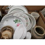 Box Including Dinner Plates, Casserole Dishes, Flan Dish Etc