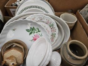 Box Including Dinner Plates, Casserole Dishes, Flan Dish Etc