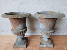 Pair Of Cast Garden Urns