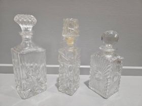 6 Cut Glass Decanters (1 Without Stopper)