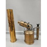 Brass 'Original Sievert' Blow Lamp, Shell Case. Lantern Candleholder Etc