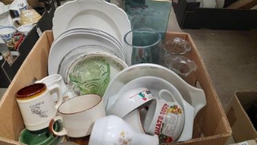 Box Including Assorted Plates, Glassware, China Etc