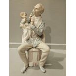 Lladro Gentleman & Child Figurine