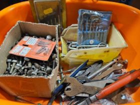 Box Including Tools, Allen Keys, Nuts & Bolts Etc