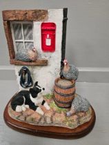 Border Fine Arts James Herriot 'On Guard' A27559 By Anne Wall On Wood Base + Box