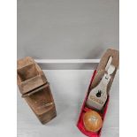 Box Including Record Plane, Block Plane, Spoke Shave, Brace & Bit Etc