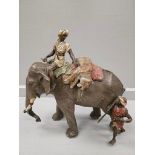 Decorative Figurine - Big Game Hunters With Elephant & Tiger H24cm