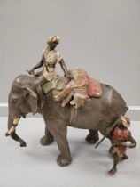 Decorative Figurine - Big Game Hunters With Elephant & Tiger H24cm