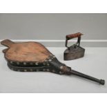 A Pair Of Bellows & A Victorian Small Box Iron