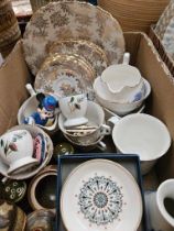 Box Of Assorted China, Casserole Dish, Egg Cups Etc