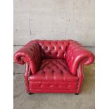 Red Leather Chesterfield Club Chair
