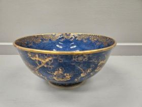 Crown Staffordshire Cobalt Blue & Gold Bowl