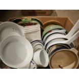 2 Boxes Of Dinnerware, Plates Etc