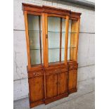 Reproduction Breakfront Display Cabinet H183cm W113cm D36cm