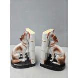 A Pair Of Greyhound Bookends H16cm (A/F)