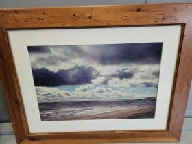 2 Prints In Pine Frames - Far Horizons & Coastal Scene