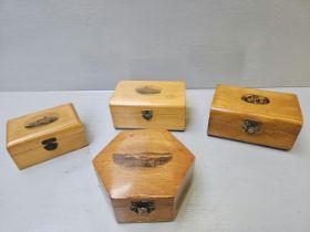 Box Including 4 Mauchline Ware Lidded Boxes Etc