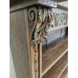 Victorian Carved Oak Book Shelf H121cm W151cm D40cm