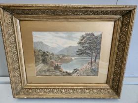 Signed Print - Lakeland Scene By Theodore Hines In Gilt Frame