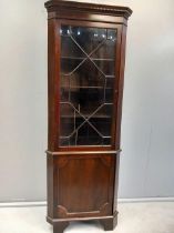 Mahogany Glazed Corner Cupboard H198cm