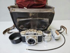 Super Paxette Camera In Leather Case & Accessories