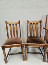 2 Oak Dining Chairs & 2 Oak Carver Chairs