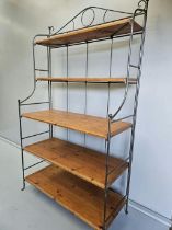 Pine & Wrought Iron Display Stand