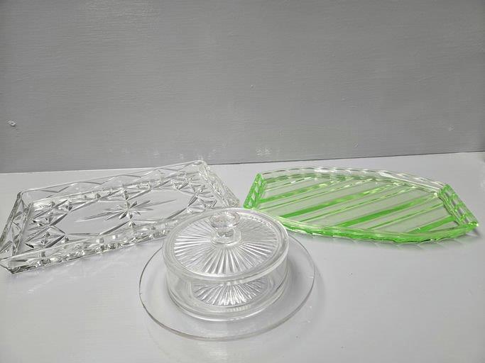 Assorted Cut Glass Water & Other Jugs, Dressing Table Trays Etc - Image 2 of 2