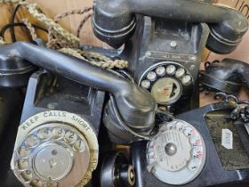 3 Old Bakelite Telephones