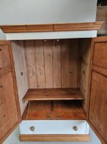 Painted Pine TV Cupboard H146cm W100cm D54cm