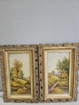 Pair Of Oil Paintings In Gilt Frames - Woodland Country Scenes