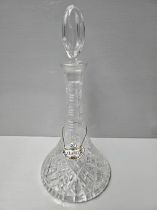 Large Ship's Decanter & Claret Label H39cm