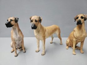 3 'Great Dane' Dog Figures