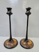 Pair Of Wooden Candlesticks