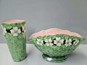 2 Green Maling Vases