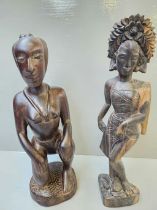 2 Wooden Carved Figures
