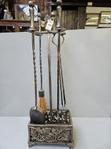 Large Brass & Metal Companion Set H93cm