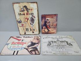 Assorted Tin Signs & Quantity Of Small Tiles
