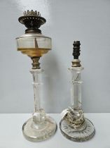 Glass Oil Vessel Lamp & 1 Other Lamp Converted To Electric