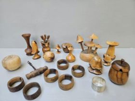 Box Of Assorted Treen Pieces