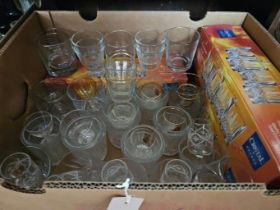 Box Of Assorted Glasses, 3 Boxed Sets Whisky Tumblers Etc