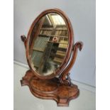 Victorian Mahogany Swing Mirror With Trinket Box H79cm W70cm D29cm