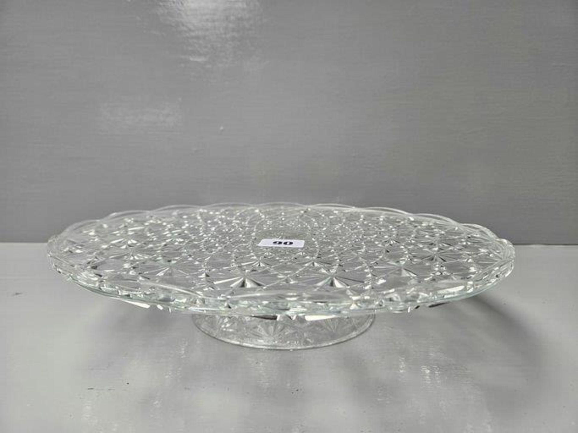 Large Cut Glass Cake Stand