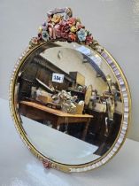 Round Gilt Floral Mirror