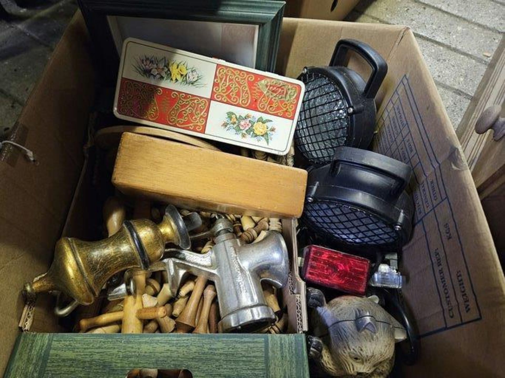 2 Boxes Including Assorted CD's, Lamps, Old Mincer Etc - Image 2 of 2