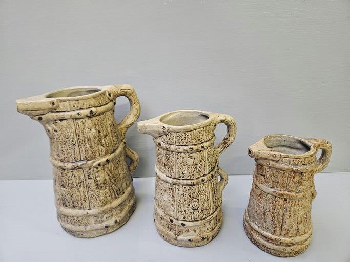3 Hillstonia Jugs, Large German Pottery 2 Handled Vase (A/F) Etc