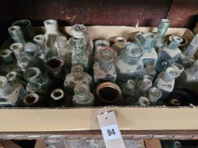 Box Of Old Small Bottles Etc