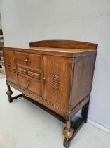 Oak Sideboard H102cm W121cm D50cm